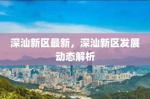 深汕新区最新，深汕新区发展动态解析