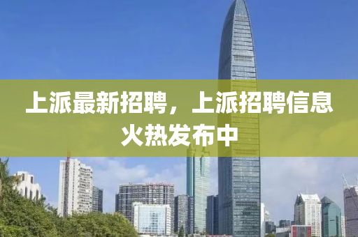 上派最新招聘，上派招聘信息火热发布中