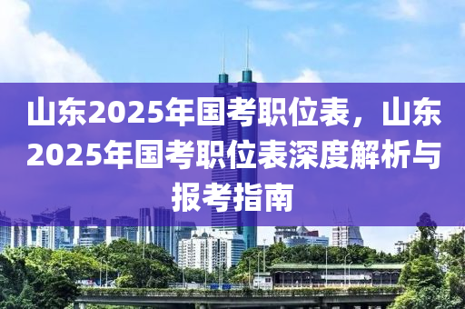 山东2025年国考职位表，山东2025年国考职位表深度解析与报考指南