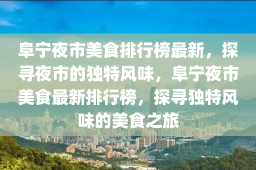阜宁夜市美食排行榜最新，探寻夜市的独特风味，阜宁夜市美食最新排行榜，探寻独特风味的美食之旅