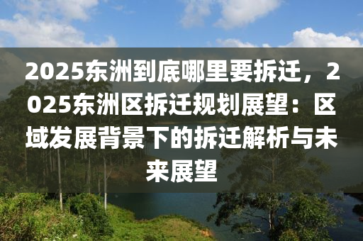 2025东洲到底哪里要拆迁，2025东洲区拆迁规划展望：区域发展背景下的拆迁解析与未来展望