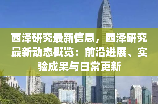 西泽研究最新信息，西泽研究最新动态概览：前沿进展、实验成果与日常更新