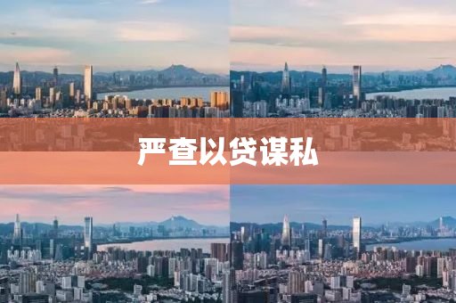 严查以贷谋私