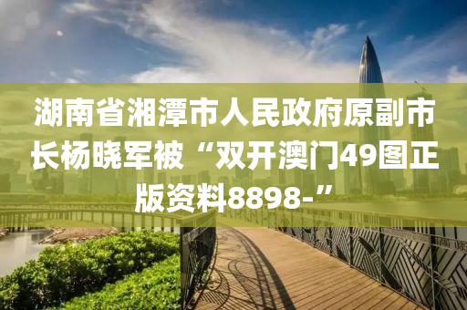 湖南省湘潭市人民政府原副市长杨晓军被“双开澳门49图正版资料8898-”