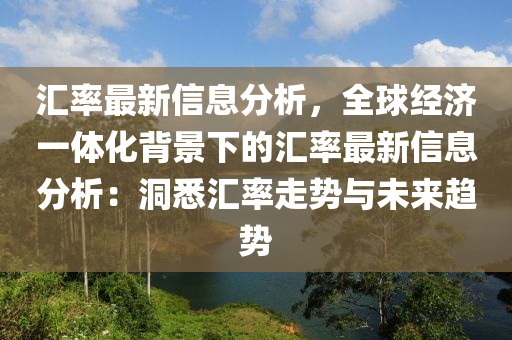 汇率最新信息分析，全球经济一体化背景下的汇率最新信息分析：洞悉汇率走势与未来趋势