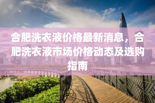 合肥洗衣液价格最新消息，合肥洗衣液市场价格动态及选购指南