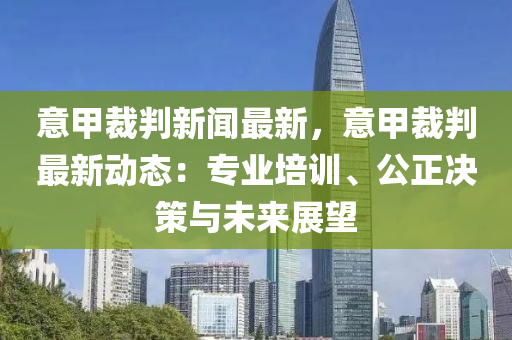 意甲裁判新闻最新，意甲裁判最新动态：专业培训、公正决策与未来展望
