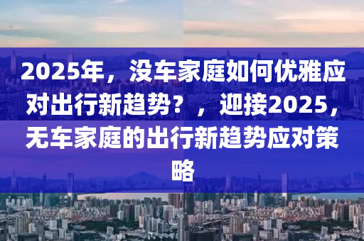 2025年，没车家庭如何优雅应对出行新趋势？，迎接2025，无车家庭的出行新趋势应对策略