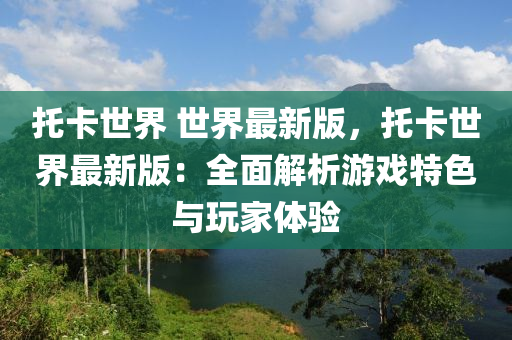 托卡世界 世界最新版，托卡世界最新版：全面解析游戏特色与玩家体验
