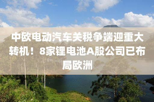 中欧电动汽车关税争端迎重大转机！8家锂电池A股公司已布局欧洲