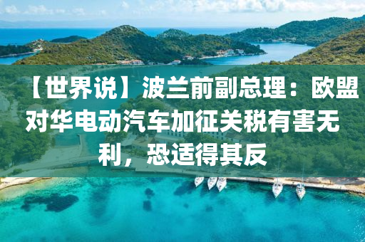【世界说】波兰前副总理：欧盟对华电动汽车加征关税有害无利，恐适得其反