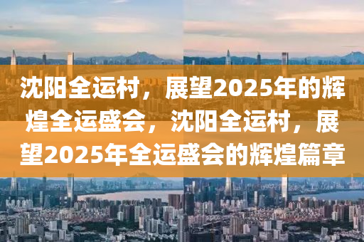沈阳全运村，展望2025年的辉煌全运盛会，沈阳全运村，展望2025年全运盛会的辉煌篇章