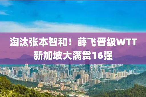 淘汰张本智和！薛飞晋级WTT新加坡大满贯16强