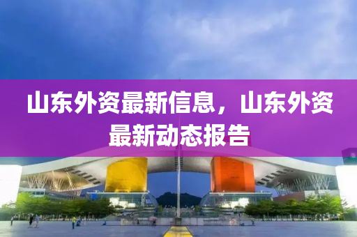 山东外资最新信息，山东外资最新动态报告