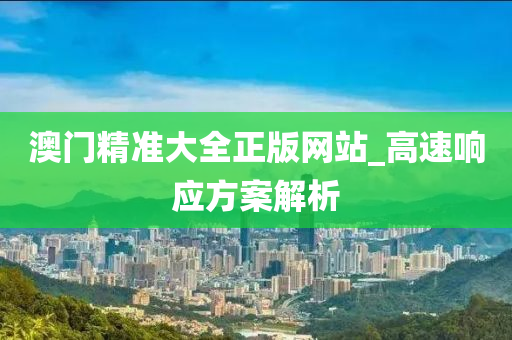 澳门精准大全正版网站_高速响应方案解析