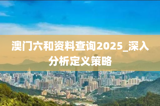 澳门六和资料查询2025_深入分析定义策略