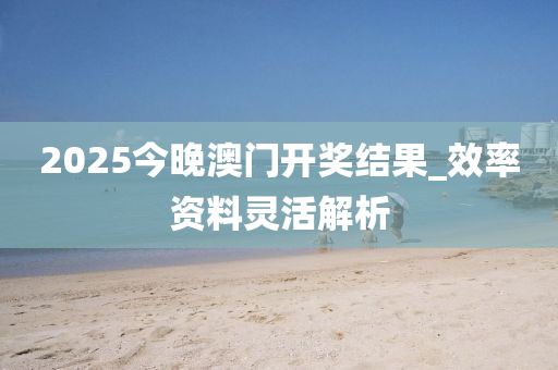 2025今晚澳门开奖结果_效率资料灵活解析