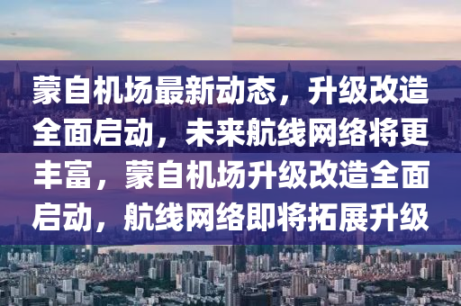 蒙自机场最新动态，升级改造全面启动，未来航线网络将更丰富，蒙自机场升级改造全面启动，航线网络即将拓展升级