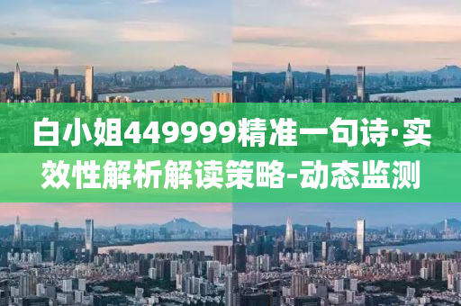 白小姐449999精准一句诗·实效性解析解读策略-动态监测