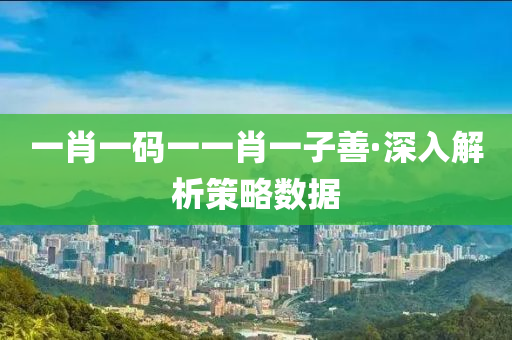 一肖一码一一肖一子善·深入解析策略数据