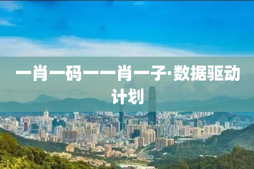 一肖一码一一肖一子·数据驱动计划