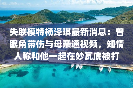 失联模特杨泽琪最新消息：曾眼角带伤与母亲通视频，知情人称和他一起在妙瓦底被打