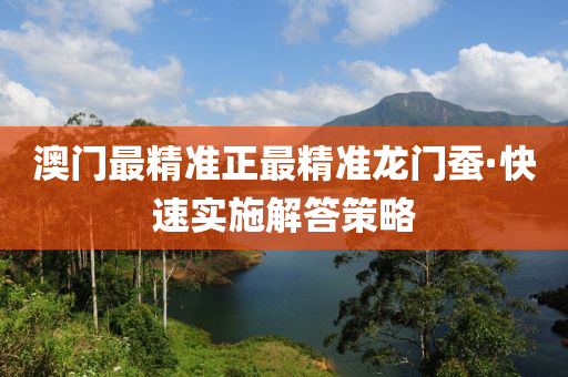 澳门最精准正最精准龙门蚕·快速实施解答策略