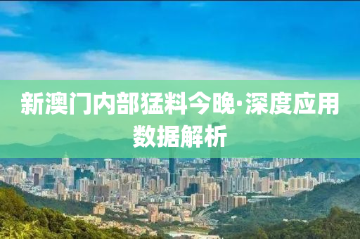 新澳门内部猛料今晚·深度应用数据解析