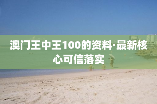 澳门王中王100的资料·最新核心可信落实