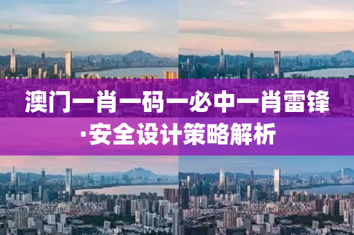 澳门一肖一码一必中一肖雷锋·安全设计策略解析