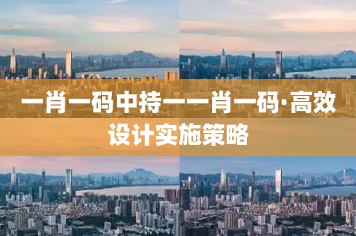 一肖一码中持一一肖一码·高效设计实施策略