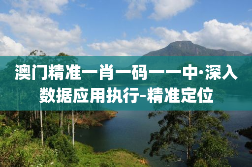 澳门精准一肖一码一一中·深入数据应用执行-精准定位