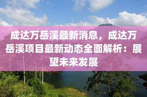 成达万岳溪最新消息，成达万岳溪项目最新动态全面解析：展望未来发展