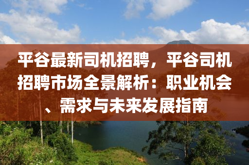 平谷最新司机招聘，平谷司机招聘市场全景解析：职业机会、需求与未来发展指南