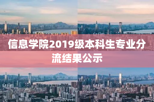 信息学院2019级本科生专业分流结果公示