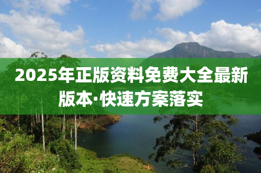 2025年正版资料免费大全最新版本·快速方案落实