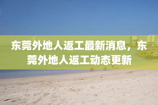 东莞外地人返工最新消息，东莞外地人返工动态更新