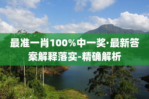 最准一肖100%中一奖·最新答案解释落实-精确解析