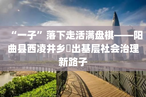 “一子”落下走活满盘棋——阳曲县西凌井乡蹚出基层社会治理新路子