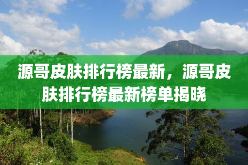 源哥皮肤排行榜最新，源哥皮肤排行榜最新榜单揭晓