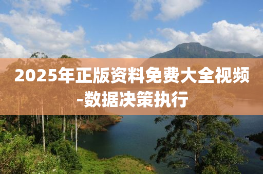 2025年正版资料免费大全视频-数据决策执行