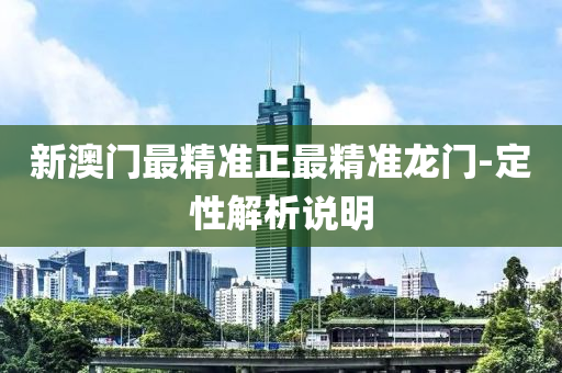 新澳门最精准正最精准龙门-定性解析说明