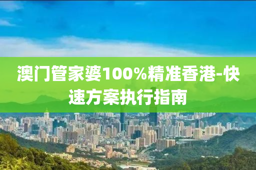 澳门管家婆100%精准香港-快速方案执行指南