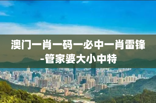 澳门一肖一码一必中一肖雷锋-管家婆大小中特