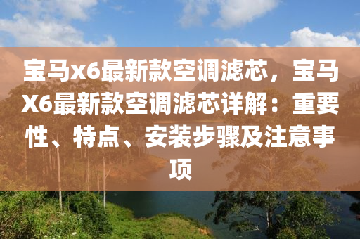 宝马x6最新款空调滤芯，宝马X6最新款空调滤芯详解：重要性、特点、安装步骤及注意事项
