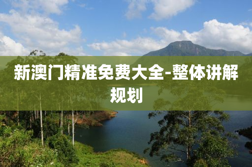 新澳门精准免费大全-整体讲解规划