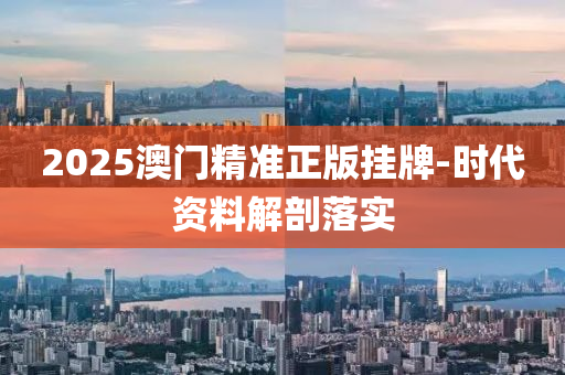 2025澳门精准正版挂牌-时代资料解剖落实