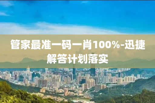 管家最准一码一肖100%-迅捷解答计划落实