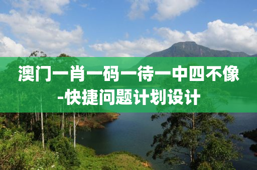 澳门一肖一码一待一中四不像-快捷问题计划设计