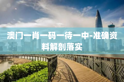 澳门一肖一码一待一中-准确资料解剖落实